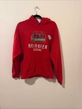 Red Beer Season Hoodie - Men's Red Pullover Size Large